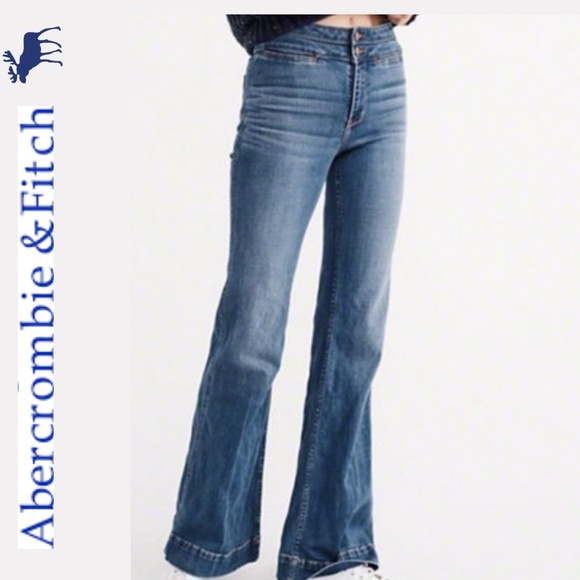 Vintage Y2K Abercrombie & Fitch Wide Leg Light Wash Jeans - Picture 1 of 16